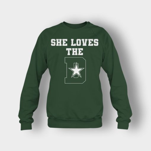 NEW-Dallas-Cowboys-She-Loves-The-D-Crewneck-Sweatshirt-Forest