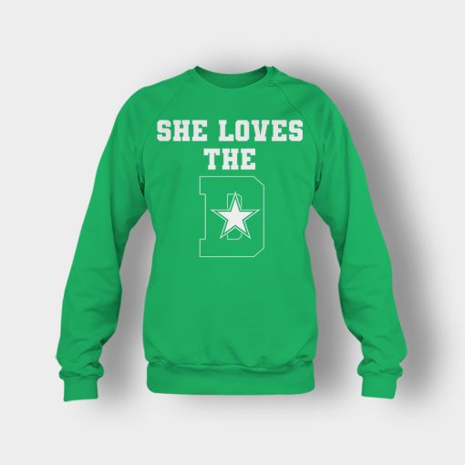NEW-Dallas-Cowboys-She-Loves-The-D-Crewneck-Sweatshirt-Irish-Green