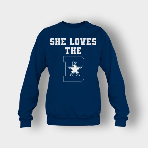 NEW-Dallas-Cowboys-She-Loves-The-D-Crewneck-Sweatshirt-Navy