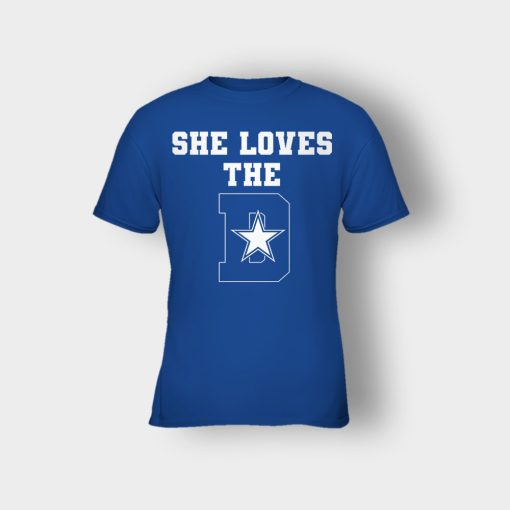 NEW-Dallas-Cowboys-She-Loves-The-D-Kids-T-Shirt-Royal