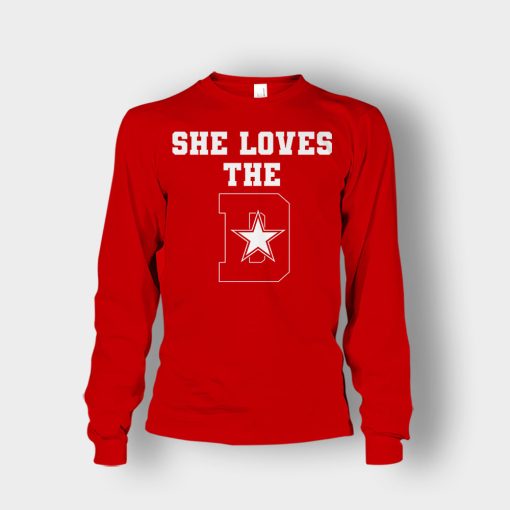 NEW-Dallas-Cowboys-She-Loves-The-D-Unisex-Long-Sleeve-Red