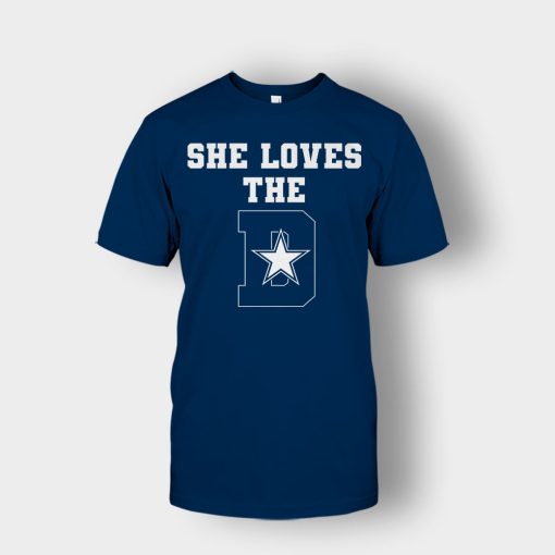 NEW-Dallas-Cowboys-She-Loves-The-D-Unisex-T-Shirt-Navy