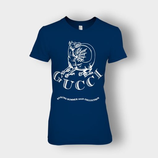 NWT-Gucci-Dragon-Invite-Ladies-T-Shirt-Navy