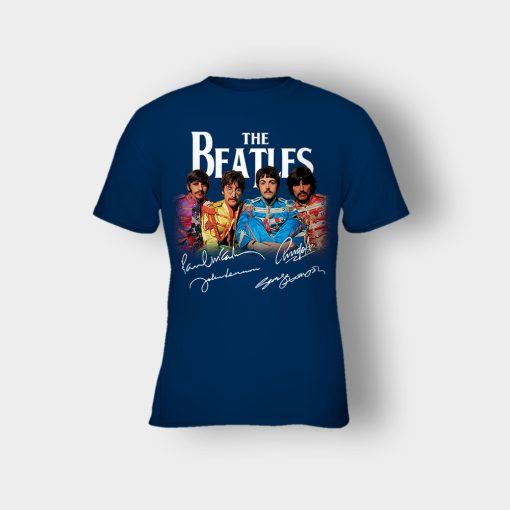 OFFICIAL-The-Beatles-Signatures-Anniversary-Kids-T-Shirt-Navy