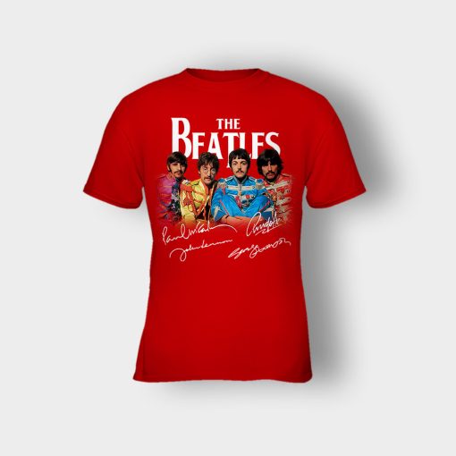OFFICIAL-The-Beatles-Signatures-Anniversary-Kids-T-Shirt-Red
