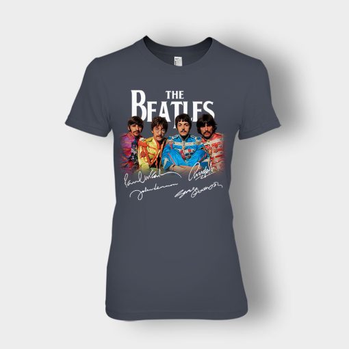 OFFICIAL-The-Beatles-Signatures-Anniversary-Ladies-T-Shirt-Dark-Heather