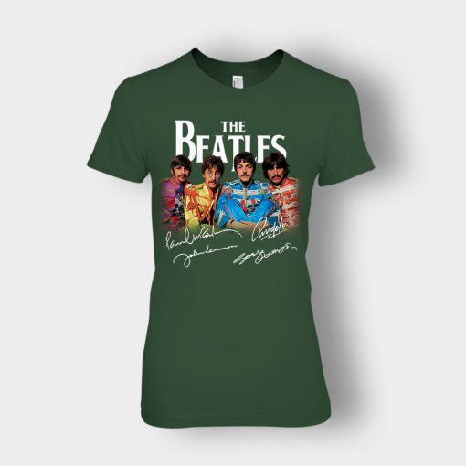 OFFICIAL-The-Beatles-Signatures-Anniversary-Ladies-T-Shirt-Forest