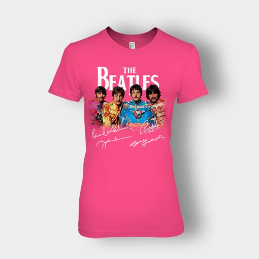OFFICIAL-The-Beatles-Signatures-Anniversary-Ladies-T-Shirt-Heliconia