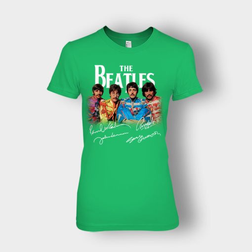 OFFICIAL-The-Beatles-Signatures-Anniversary-Ladies-T-Shirt-Irish-Green