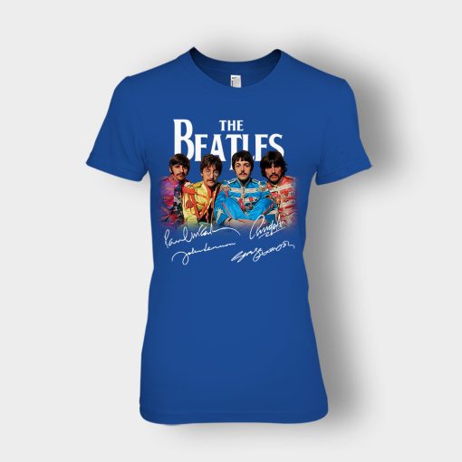 OFFICIAL-The-Beatles-Signatures-Anniversary-Ladies-T-Shirt-Royal