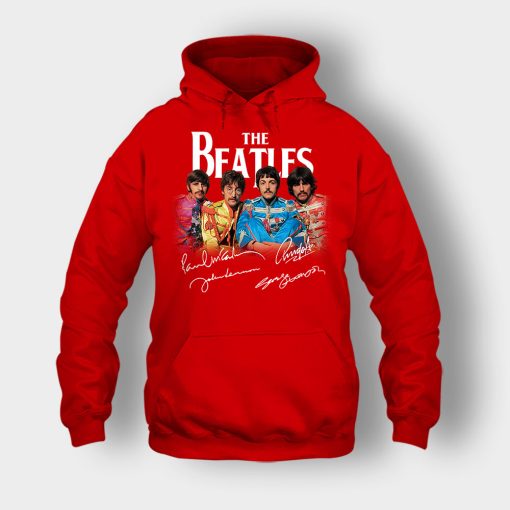 OFFICIAL-The-Beatles-Signatures-Anniversary-Unisex-Hoodie-Red