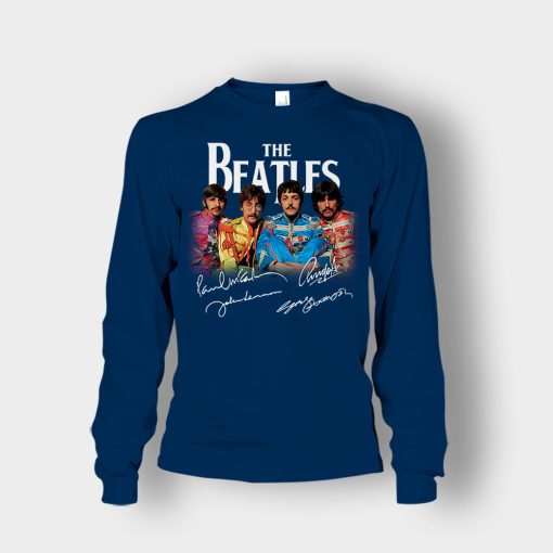 OFFICIAL-The-Beatles-Signatures-Anniversary-Unisex-Long-Sleeve-Navy