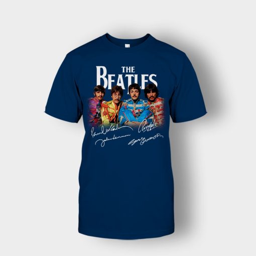 OFFICIAL-The-Beatles-Signatures-Anniversary-Unisex-T-Shirt-Navy