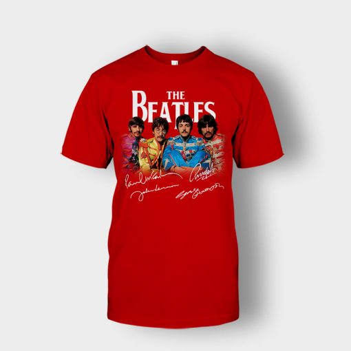 OFFICIAL-The-Beatles-Signatures-Anniversary-Unisex-T-Shirt-Red