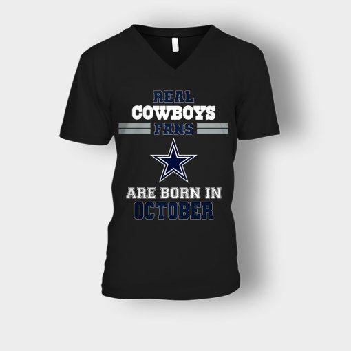 October-Birthday-Dallas-Cowboys-Fan-Unisex-V-Neck-T-Shirt-Black