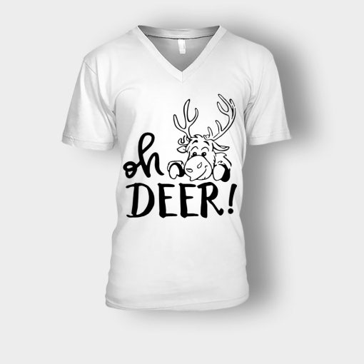 Oh-Deer-Disney-Frozen-Inspired-Unisex-V-Neck-T-Shirt-White