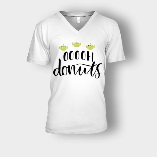 Ooooh-Donuts-Alien-Disney-Toy-Story-Unisex-V-Neck-T-Shirt-White