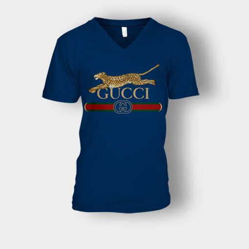 Panther-Fashion-Gucci-Inspired-Unisex-V-Neck-T-Shirt-Navy