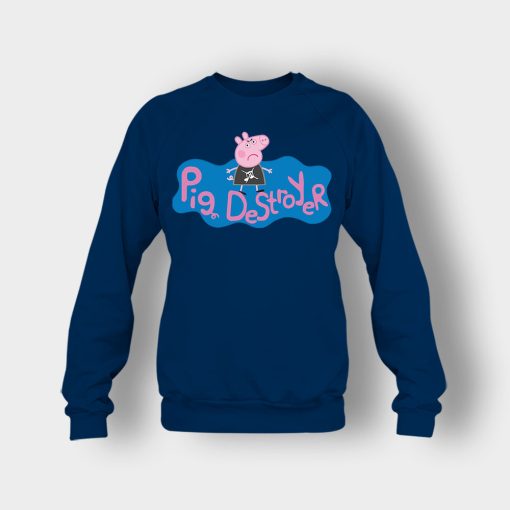 Peppa-Pig-Destroyer-Grindcore-Parody-Crewneck-Sweatshirt-Navy