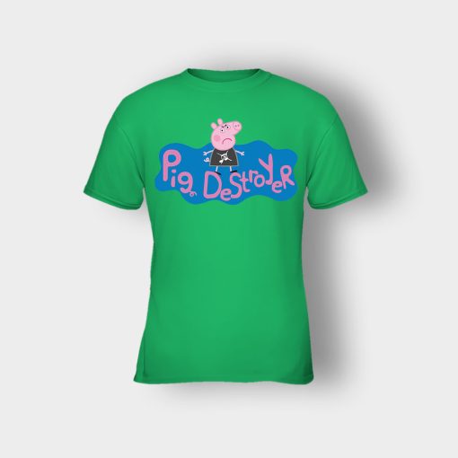 Peppa-Pig-Destroyer-Grindcore-Parody-Kids-T-Shirt-Irish-Green