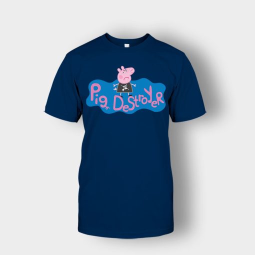 Peppa-Pig-Destroyer-Grindcore-Parody-Unisex-T-Shirt-Navy