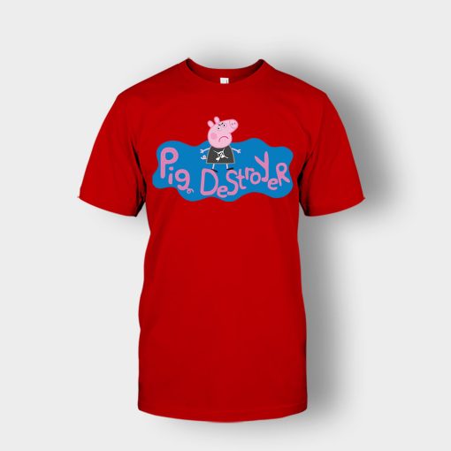 Peppa-Pig-Destroyer-Grindcore-Parody-Unisex-T-Shirt-Red