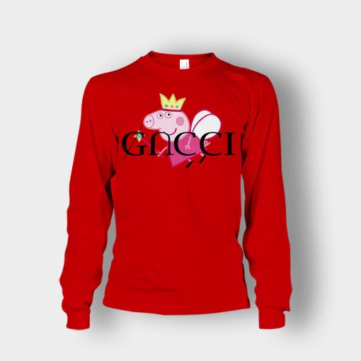 Peppa-Pig-Fairy-Gucci-Inspired-Unisex-Long-Sleeve-Red