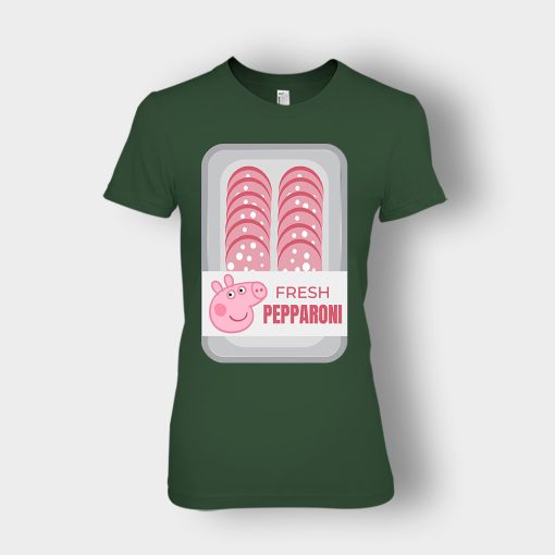 Peppa-Pig-Meat-Fresh-Pepparoni-Ladies-T-Shirt-Forest