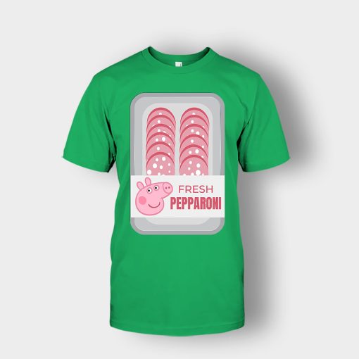 Peppa-Pig-Meat-Fresh-Pepparoni-Unisex-T-Shirt-Irish-Green