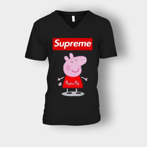 Peppa-Pig-Supreme-Unisex-V-Neck-T-Shirt-Black