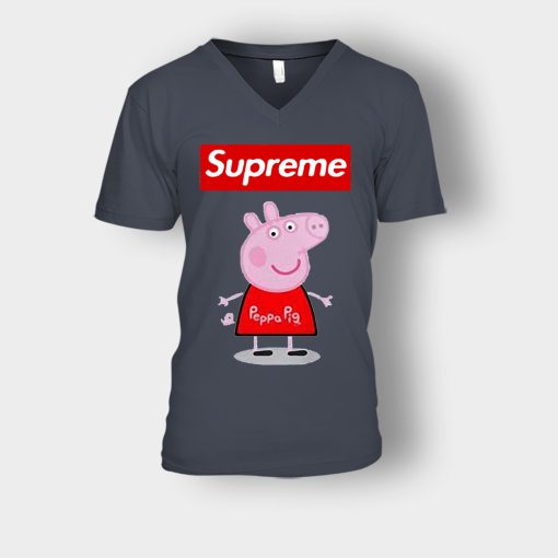 Peppa-Pig-Supreme-Unisex-V-Neck-T-Shirt-Dark-Heather