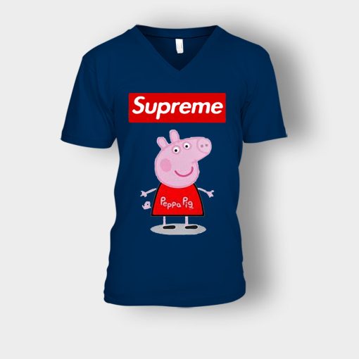 Peppa-Pig-Supreme-Unisex-V-Neck-T-Shirt-Navy