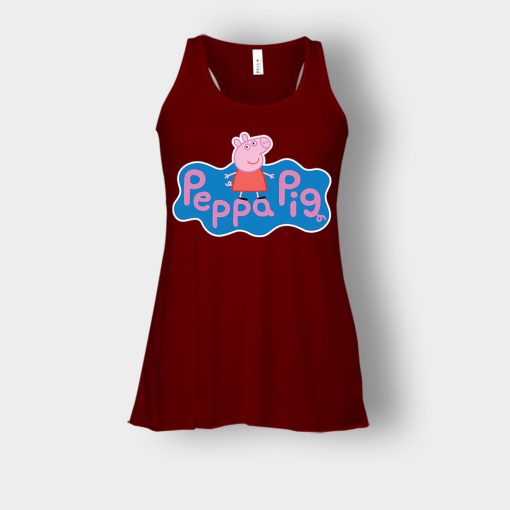 Peppa-Pig-logo-Bella-Womens-Flowy-Tank-Maroon