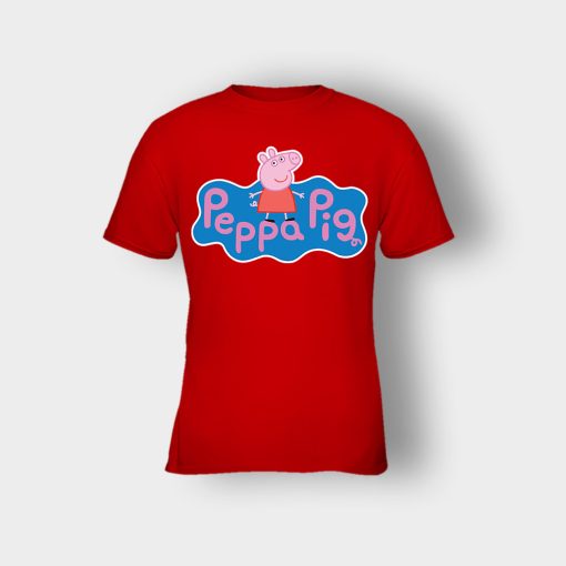 Peppa-Pig-logo-Kids-T-Shirt-Red