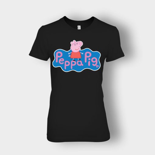 Peppa-Pig-logo-Ladies-T-Shirt-Black