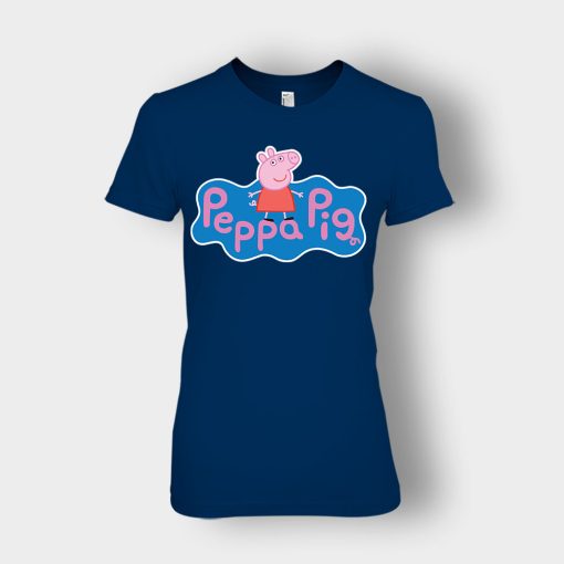 Peppa-Pig-logo-Ladies-T-Shirt-Navy