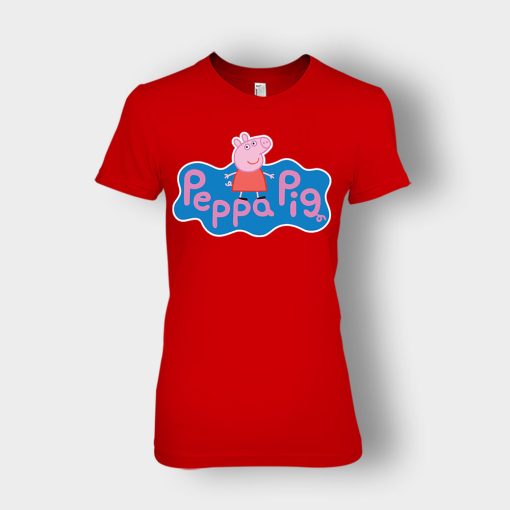 Peppa-Pig-logo-Ladies-T-Shirt-Red