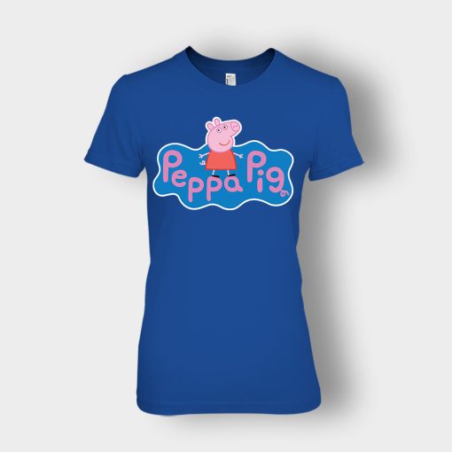 Peppa-Pig-logo-Ladies-T-Shirt-Royal