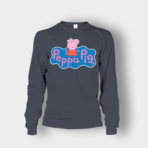 Peppa-Pig-logo-Unisex-Long-Sleeve-Dark-Heather