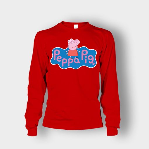 Peppa-Pig-logo-Unisex-Long-Sleeve-Red