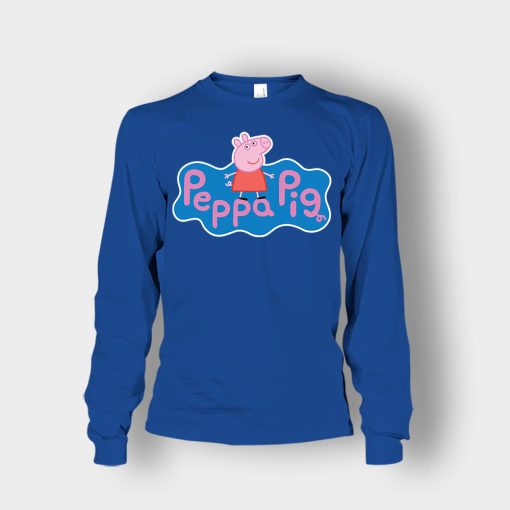 Peppa-Pig-logo-Unisex-Long-Sleeve-Royal