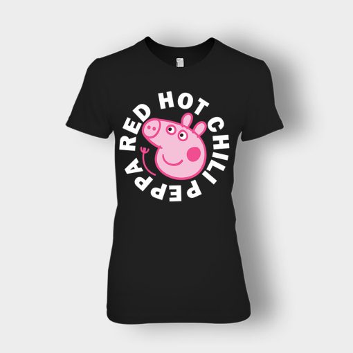 Peppa-Pig-red-hot-chili-Ladies-T-Shirt-Black