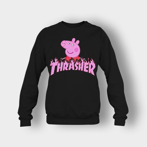 Peppa-Pig-thrasher-Crewneck-Sweatshirt-Black