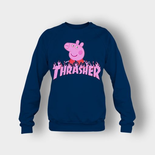 Peppa-Pig-thrasher-Crewneck-Sweatshirt-Navy