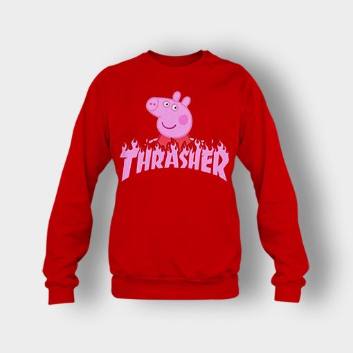 Peppa-Pig-thrasher-Crewneck-Sweatshirt-Red