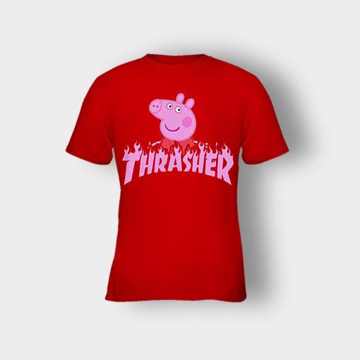 Peppa-Pig-thrasher-Kids-T-Shirt-Red