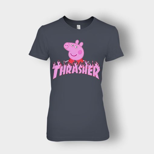 Peppa-Pig-thrasher-Ladies-T-Shirt-Dark-Heather