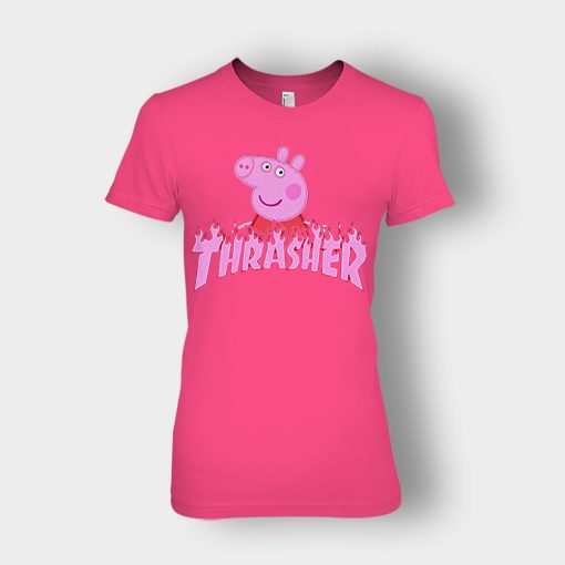 Peppa-Pig-thrasher-Ladies-T-Shirt-Heliconia