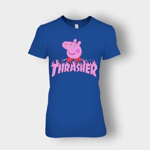 Peppa-Pig-thrasher-Ladies-T-Shirt-Royal
