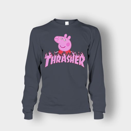 Peppa-Pig-thrasher-Unisex-Long-Sleeve-Dark-Heather